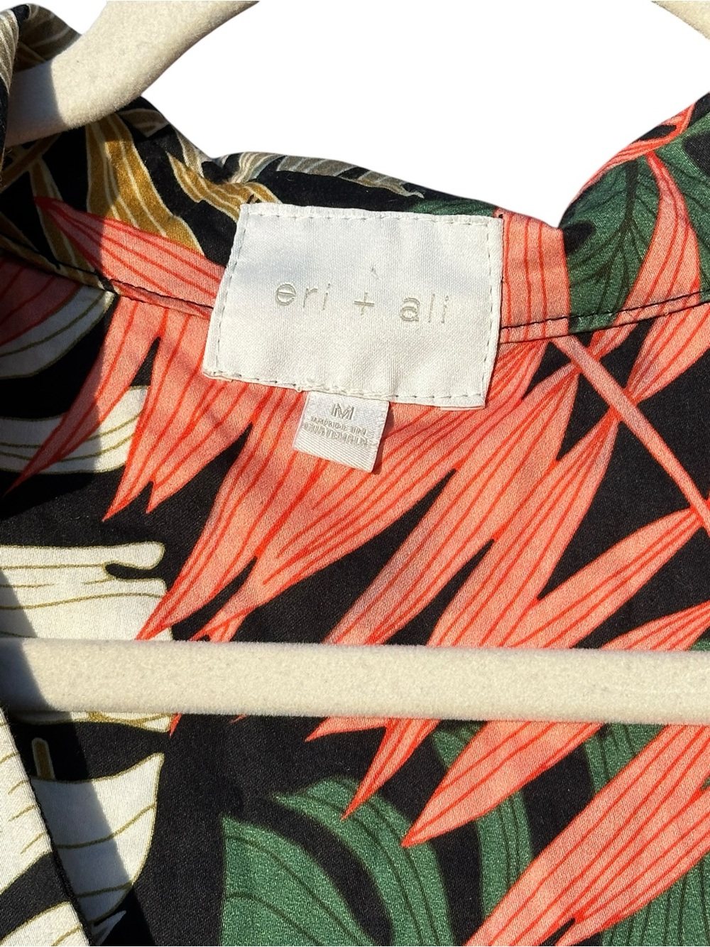 Anthropologie Eri+Ali Foliage Tropical Palm Print Dress Size M - Picture 6 of 9